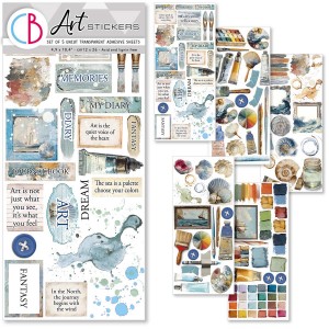 Стикеры Ciao Bella CBI008 "Artist Journey" на прозрачной плёнке, 5 шт. в упаковке, 12х26 см